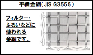 平織金網（JIS G3555）